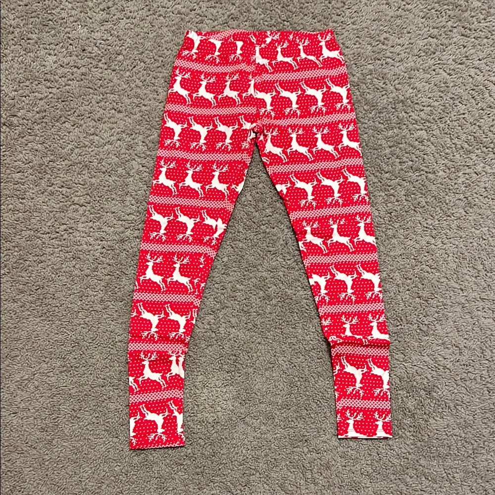Festive Red Reindeer Leggings